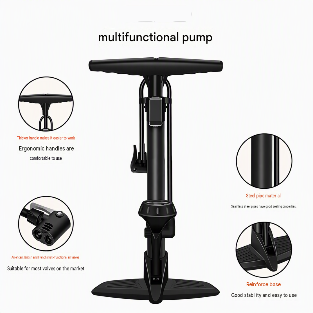 Floor Pump with Pressure Gauge